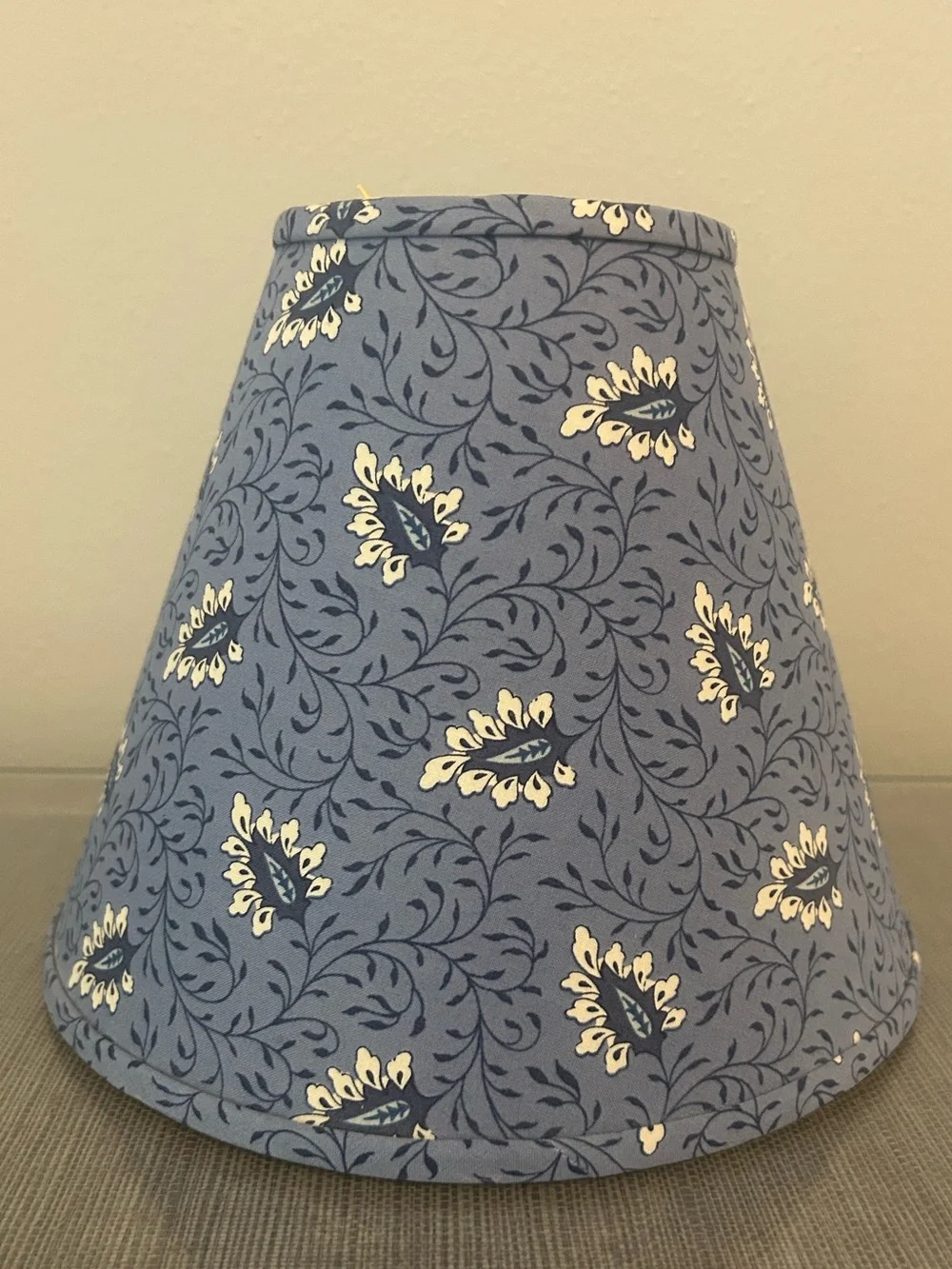 Blue French Country Fabric Clip On Lamp Shade Measures 7” Tall - New